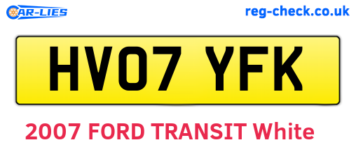 HV07YFK are the vehicle registration plates.