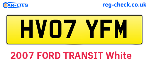 HV07YFM are the vehicle registration plates.