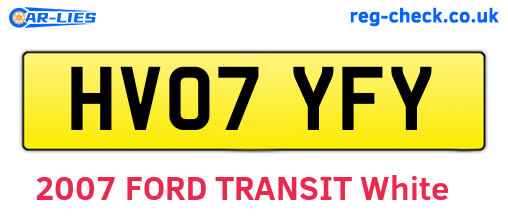HV07YFY are the vehicle registration plates.