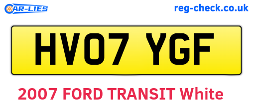 HV07YGF are the vehicle registration plates.