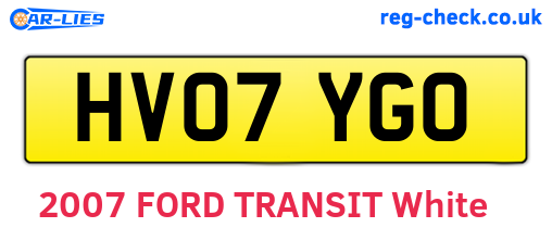 HV07YGO are the vehicle registration plates.