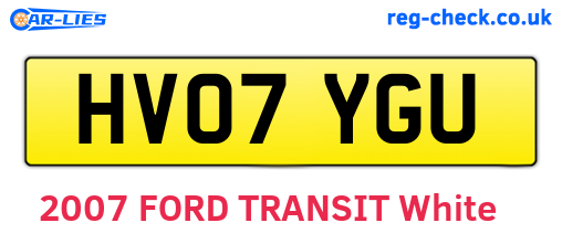 HV07YGU are the vehicle registration plates.