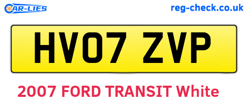 HV07ZVP are the vehicle registration plates.
