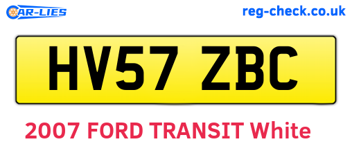 HV57ZBC are the vehicle registration plates.
