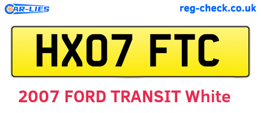 HX07FTC are the vehicle registration plates.
