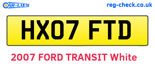 HX07FTD are the vehicle registration plates.