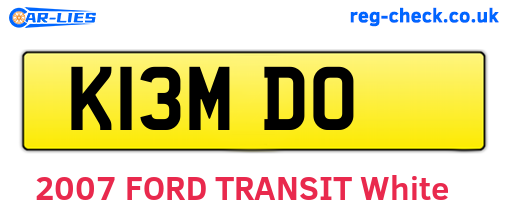 K13MDO are the vehicle registration plates.