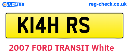 K14HRS are the vehicle registration plates.