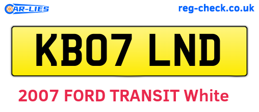 KB07LND are the vehicle registration plates.