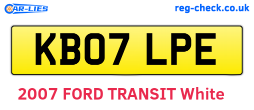 KB07LPE are the vehicle registration plates.