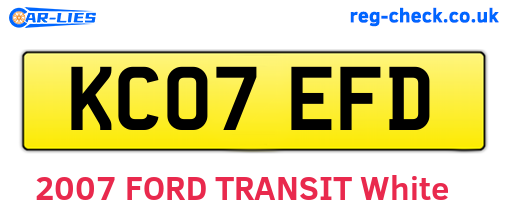 KC07EFD are the vehicle registration plates.