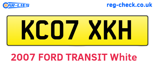 KC07XKH are the vehicle registration plates.