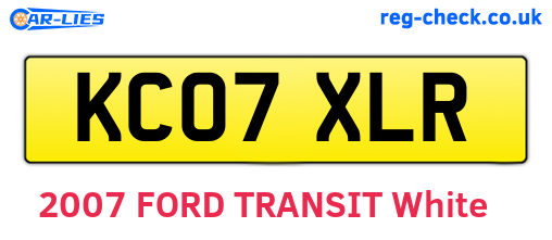 KC07XLR are the vehicle registration plates.