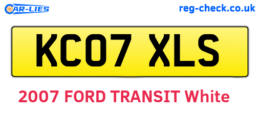 KC07XLS are the vehicle registration plates.