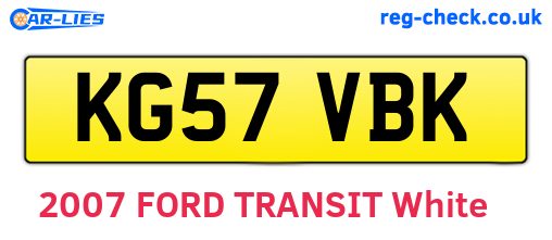 KG57VBK are the vehicle registration plates.