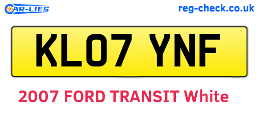 KL07YNF are the vehicle registration plates.