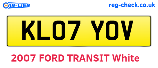KL07YOV are the vehicle registration plates.
