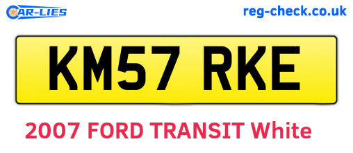 KM57RKE are the vehicle registration plates.