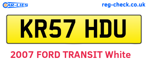 KR57HDU are the vehicle registration plates.