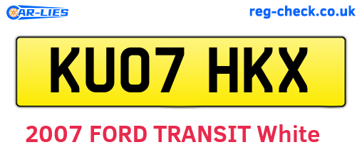 KU07HKX are the vehicle registration plates.