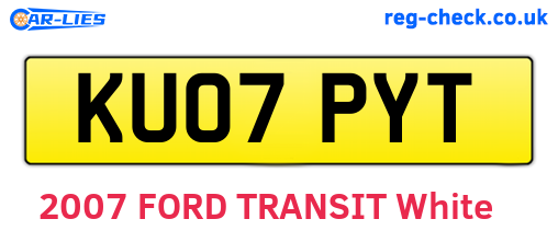 KU07PYT are the vehicle registration plates.
