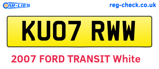 KU07RWW are the vehicle registration plates.