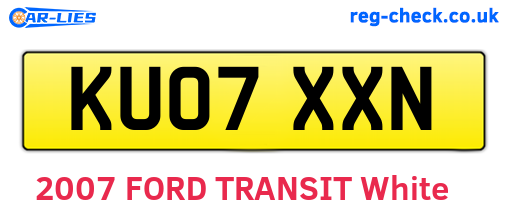 KU07XXN are the vehicle registration plates.