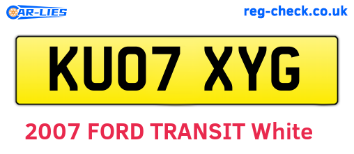 KU07XYG are the vehicle registration plates.