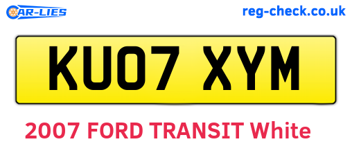 KU07XYM are the vehicle registration plates.