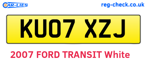 KU07XZJ are the vehicle registration plates.