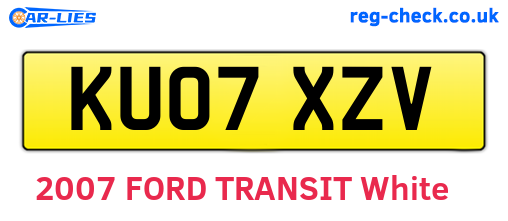 KU07XZV are the vehicle registration plates.
