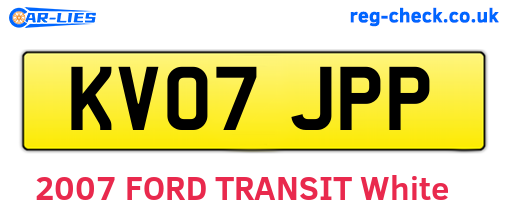 KV07JPP are the vehicle registration plates.