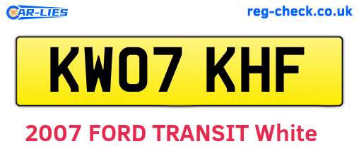 KW07KHF are the vehicle registration plates.