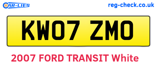 KW07ZMO are the vehicle registration plates.