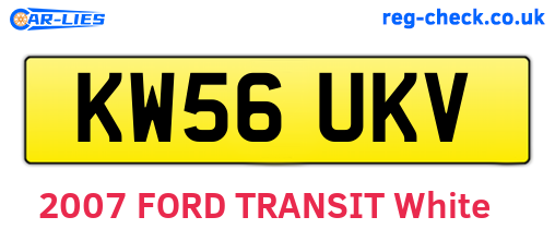 KW56UKV are the vehicle registration plates.