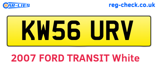 KW56URV are the vehicle registration plates.