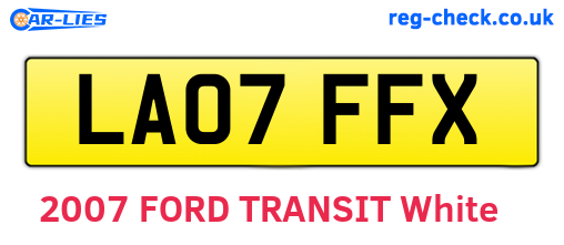 LA07FFX are the vehicle registration plates.