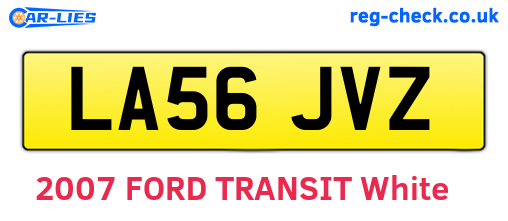 LA56JVZ are the vehicle registration plates.