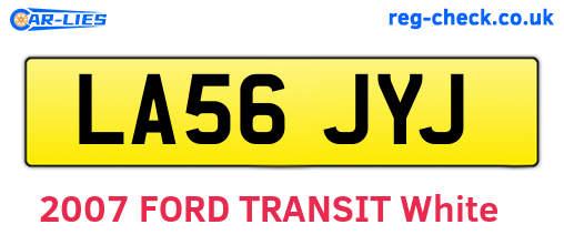 LA56JYJ are the vehicle registration plates.