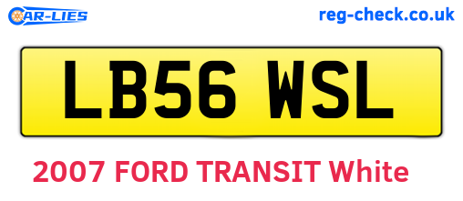 LB56WSL are the vehicle registration plates.