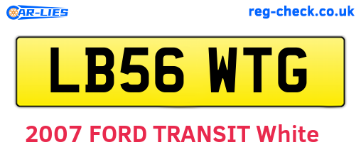 LB56WTG are the vehicle registration plates.