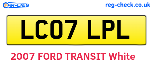LC07LPL are the vehicle registration plates.