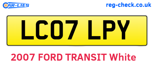 LC07LPY are the vehicle registration plates.