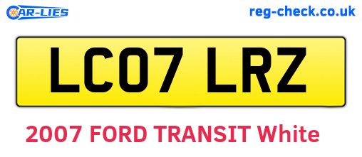 LC07LRZ are the vehicle registration plates.