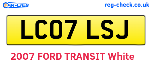 LC07LSJ are the vehicle registration plates.