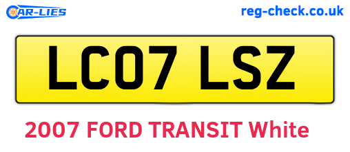 LC07LSZ are the vehicle registration plates.