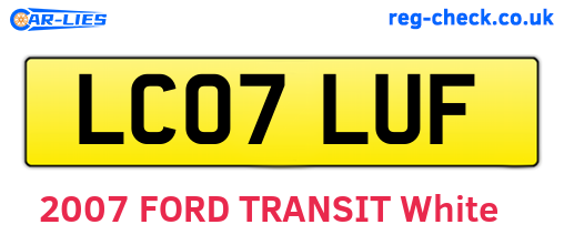 LC07LUF are the vehicle registration plates.