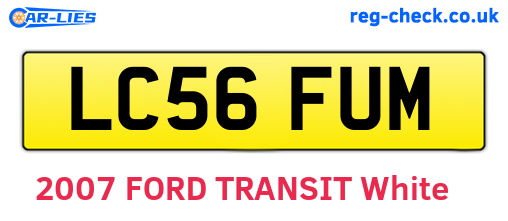 LC56FUM are the vehicle registration plates.