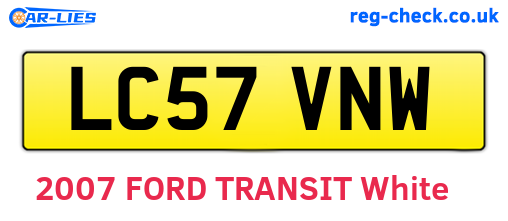 LC57VNW are the vehicle registration plates.
