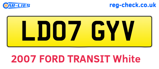 LD07GYV are the vehicle registration plates.